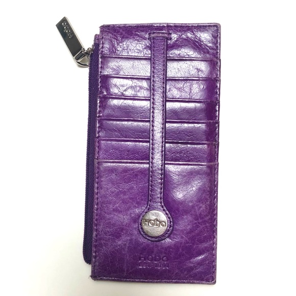 HOBO Purple Leather Metro Slide Card Stacker Wallet - Picture 2 of 5